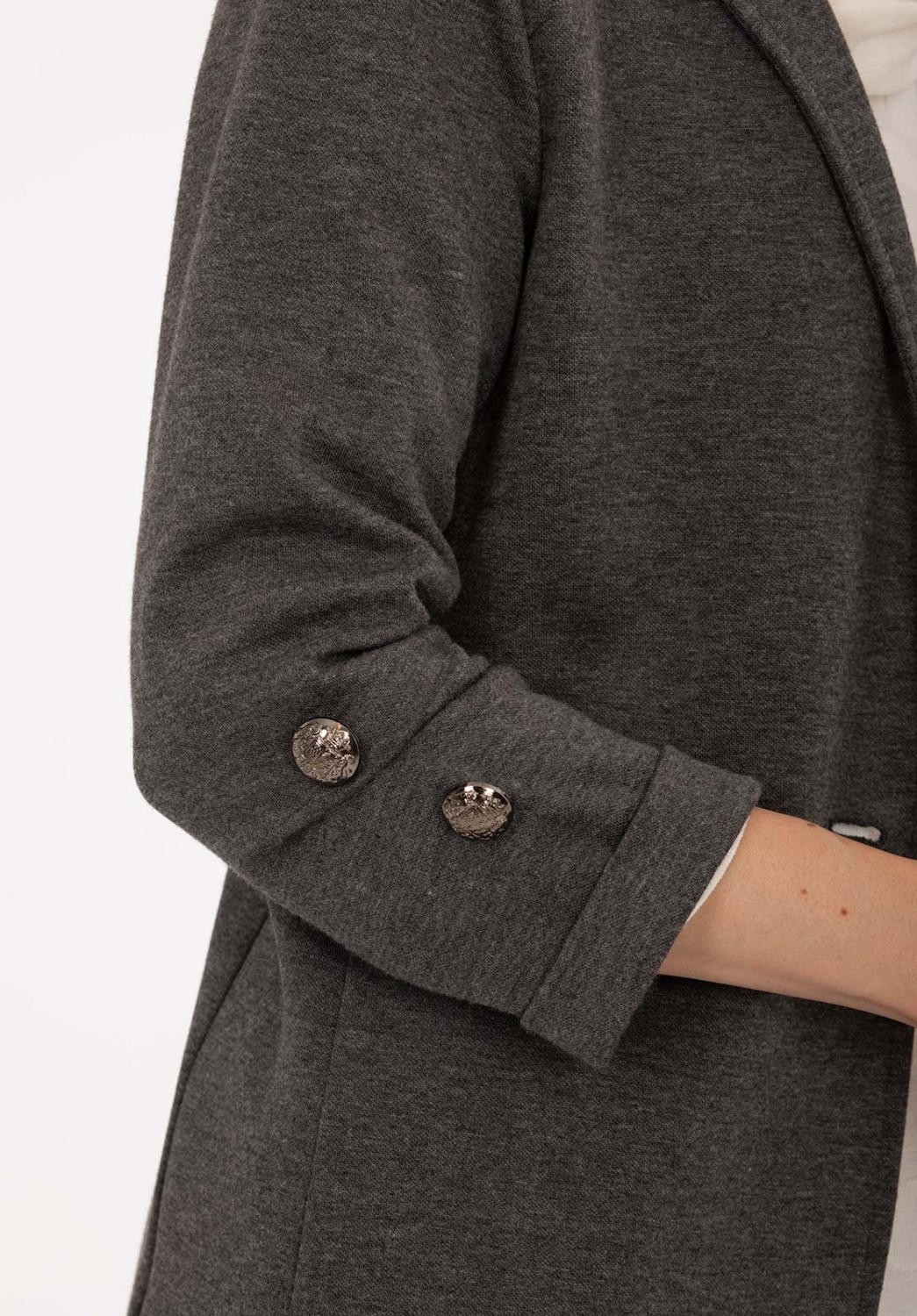 Grey Knitwear Blazer 2