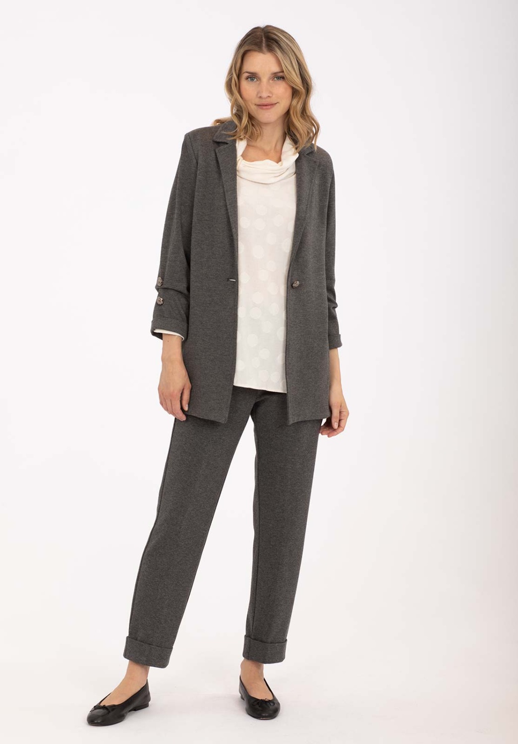 Grey Knitwear Blazer 4