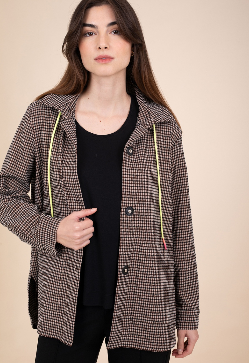 Chaqueta Cuadros Mini Marrones 5