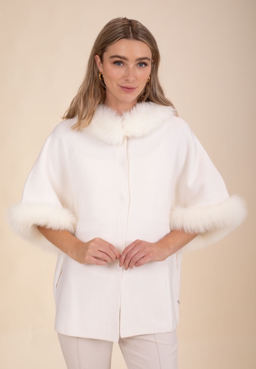 Cream Coat with Hair