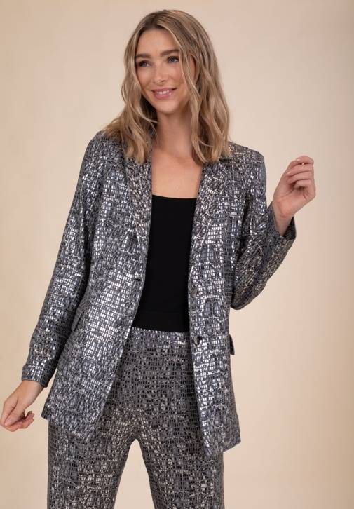 Blazer à imprimé animal brillant 