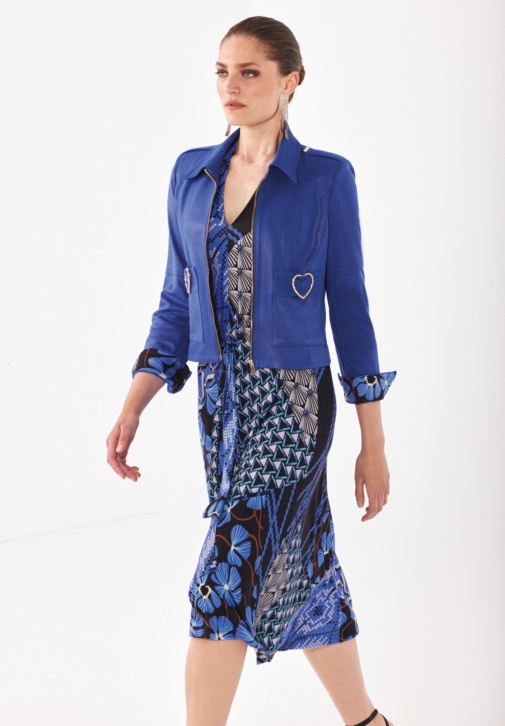 Blue Patchwork Dress 