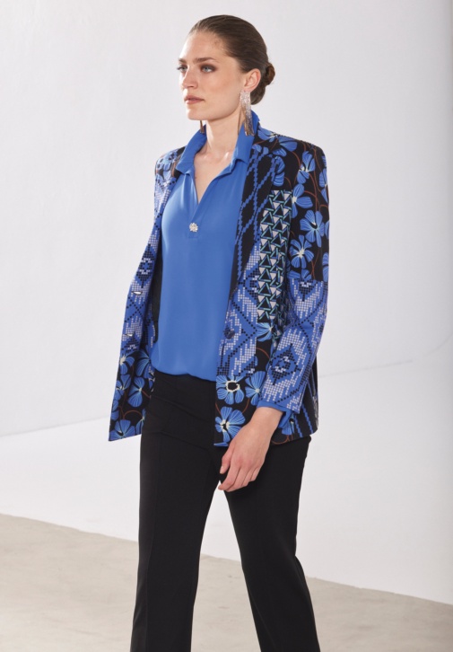 Blazer bleu patchwork 