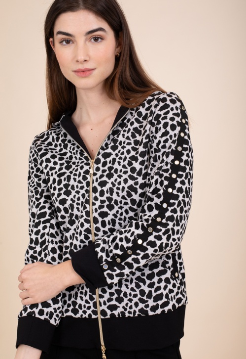 Animal Print Knitted Jacket