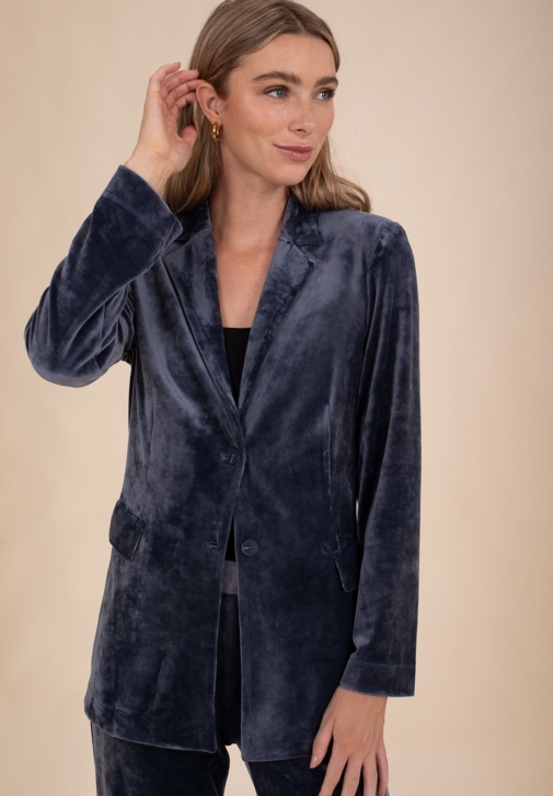Blazer en velours bleu 