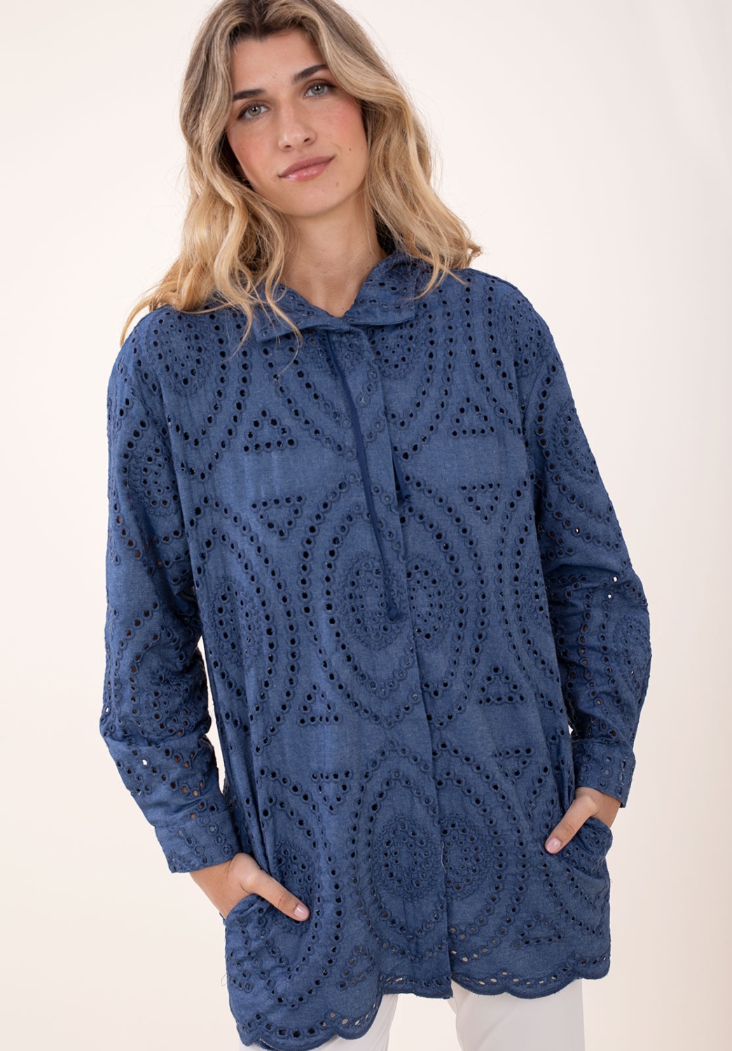 Chaqueta Denim Troquelada 1