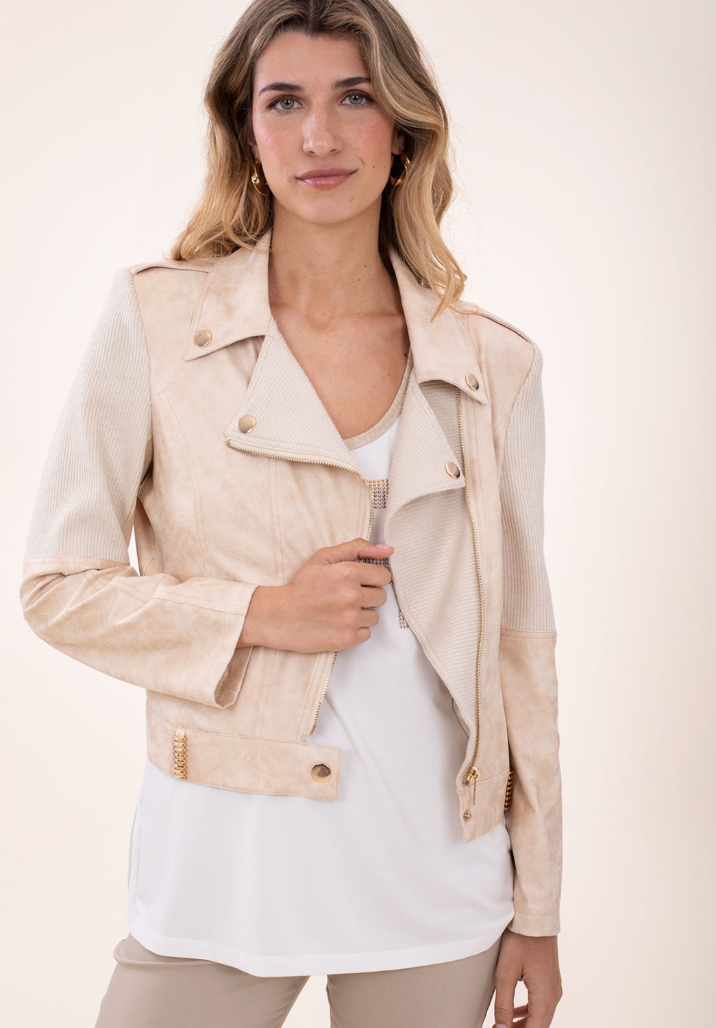Cazadora Beige Combinada 2