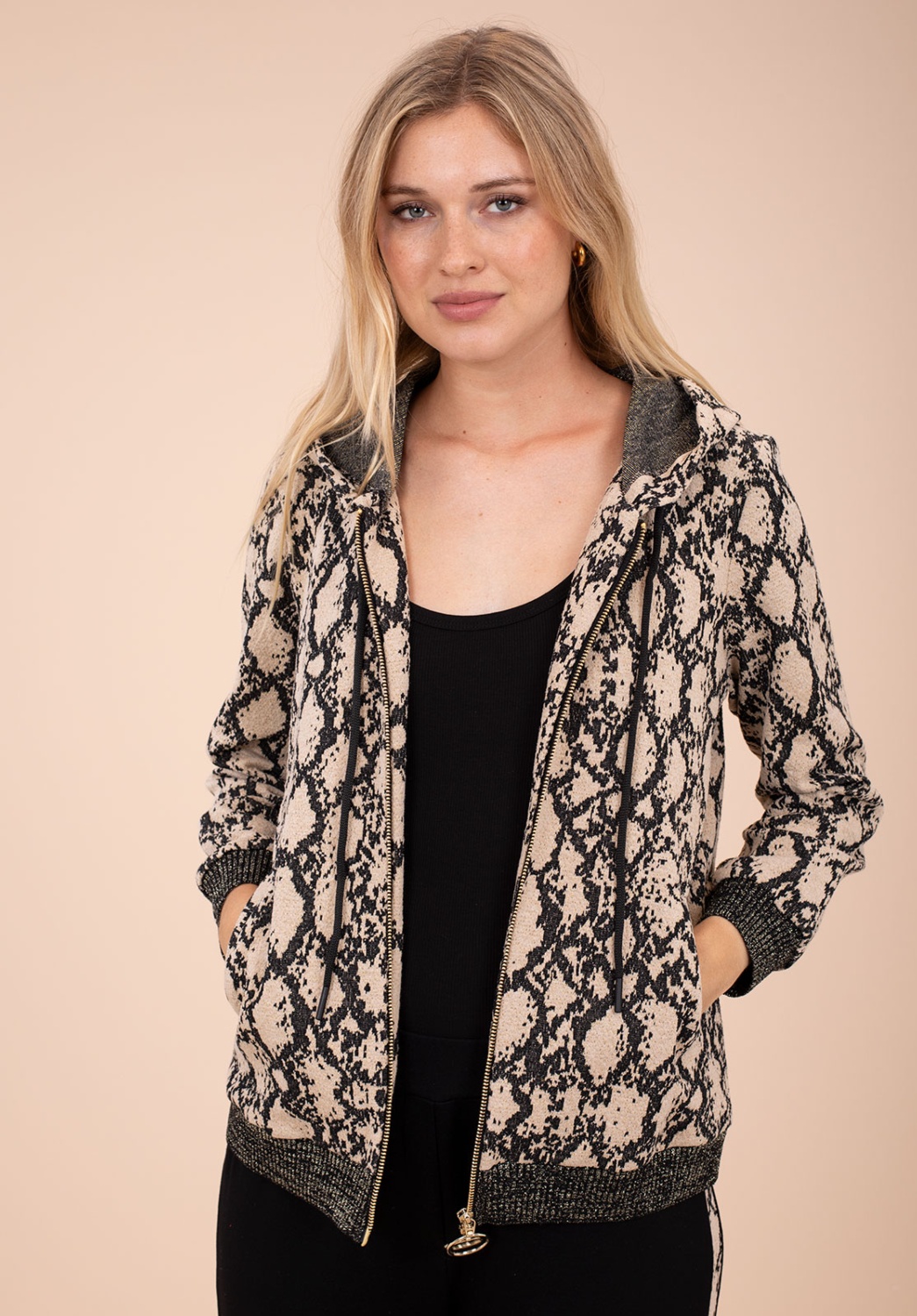 Chaqueta Snake Print con Capucha 1