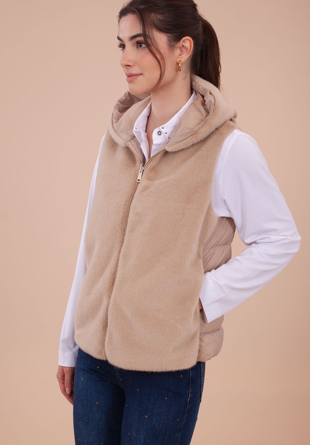 Chaleco Reversible Beige 1