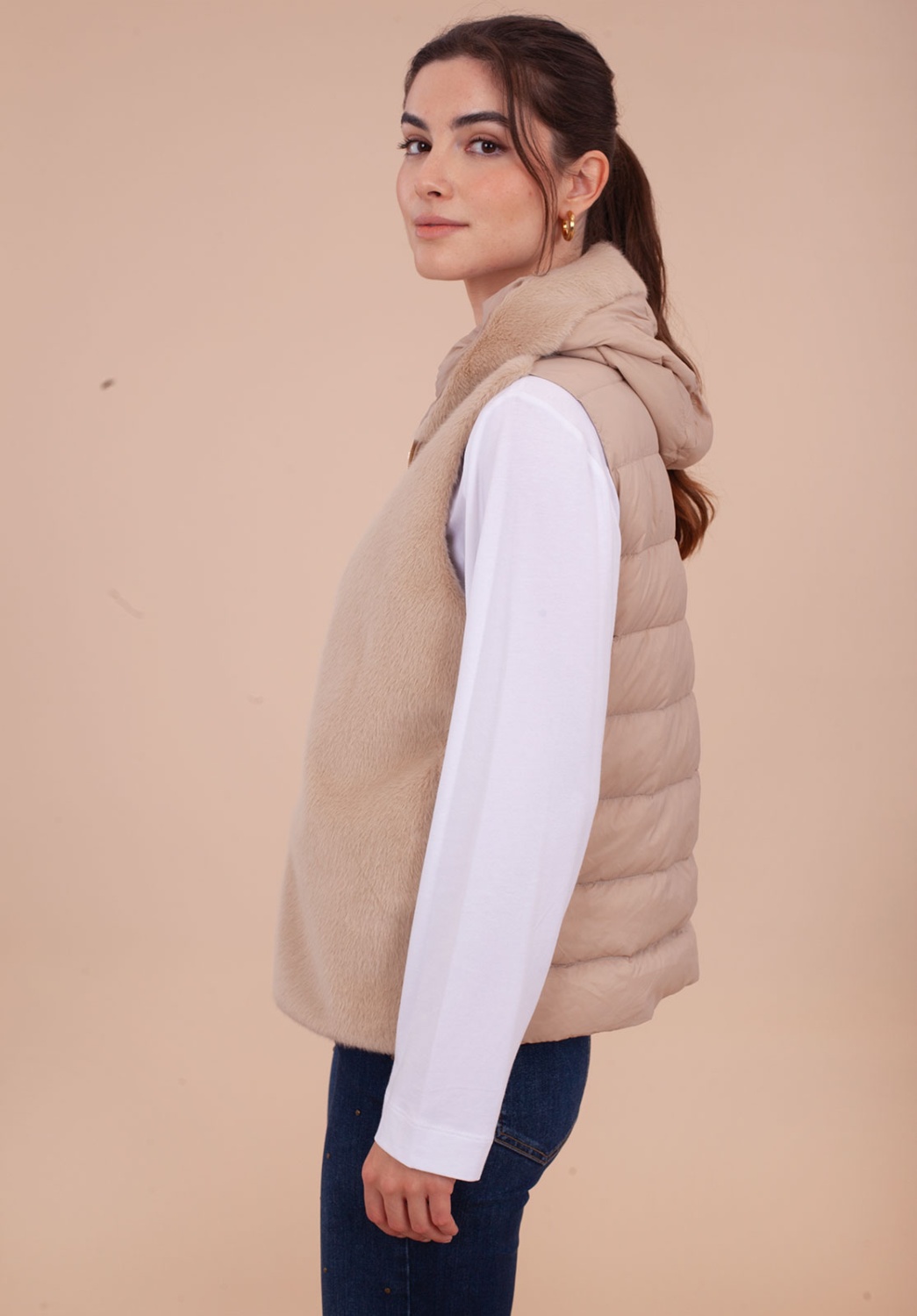 Chaleco Reversible Beige 2