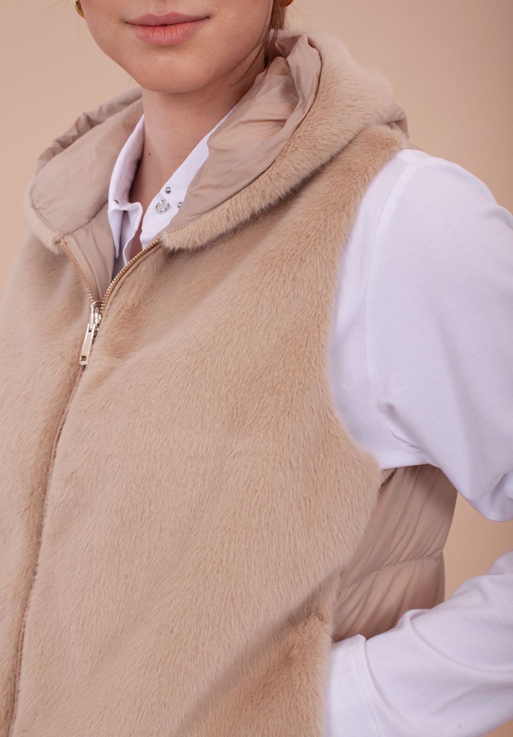 Chaleco Reversible Beige 3