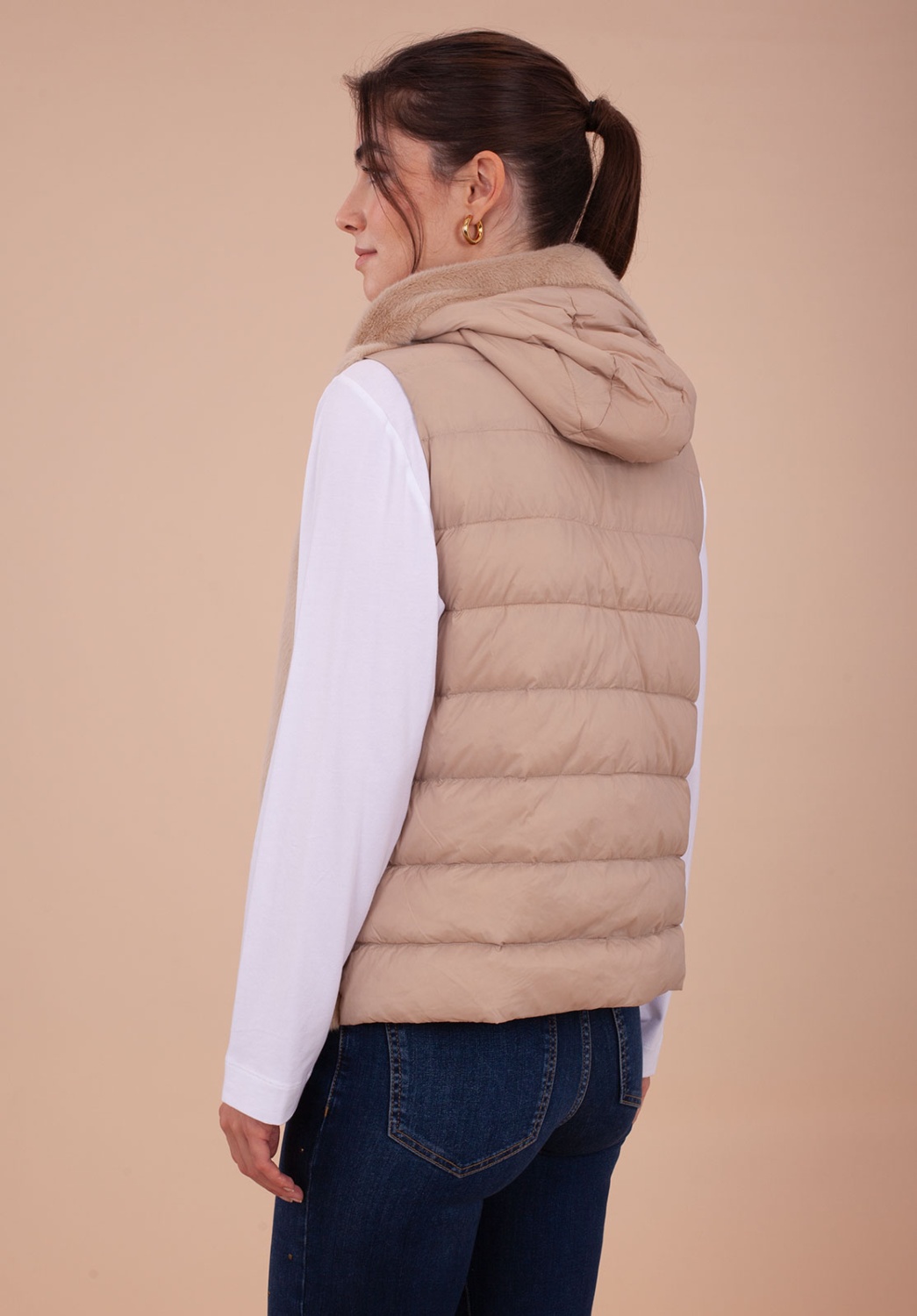Chaleco Reversible Beige 4