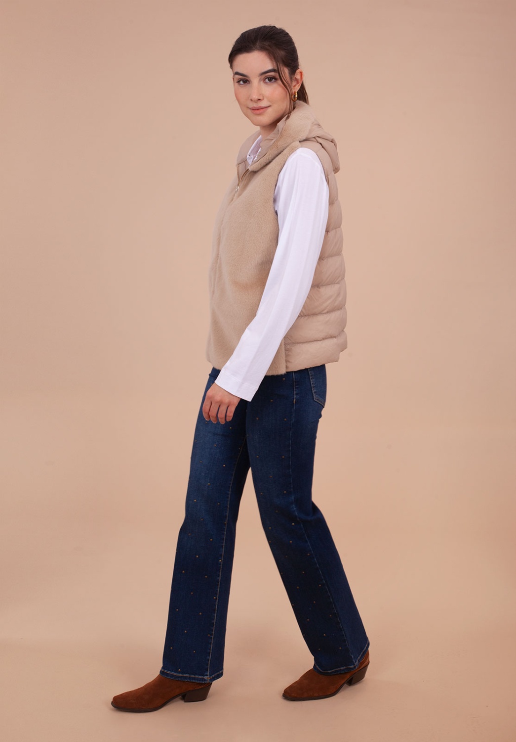 Chaleco Reversible Beige 5