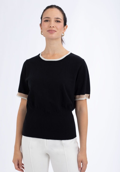 Jersey Negro de Manga Corta