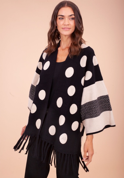 Chaqueta de punto estampado topos