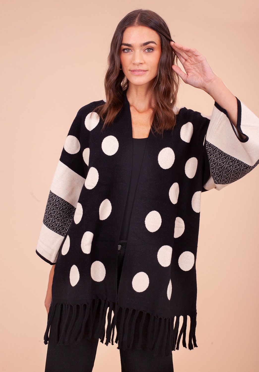 Chaqueta de punto estampado topos 1