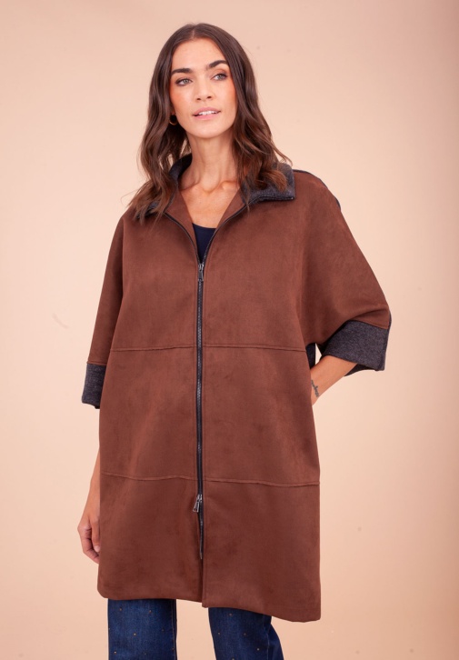 Chaqueta de ante marrón