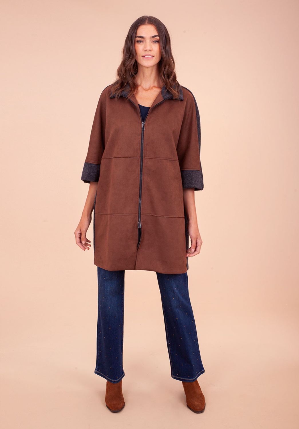 Chaqueta de ante marrón 5