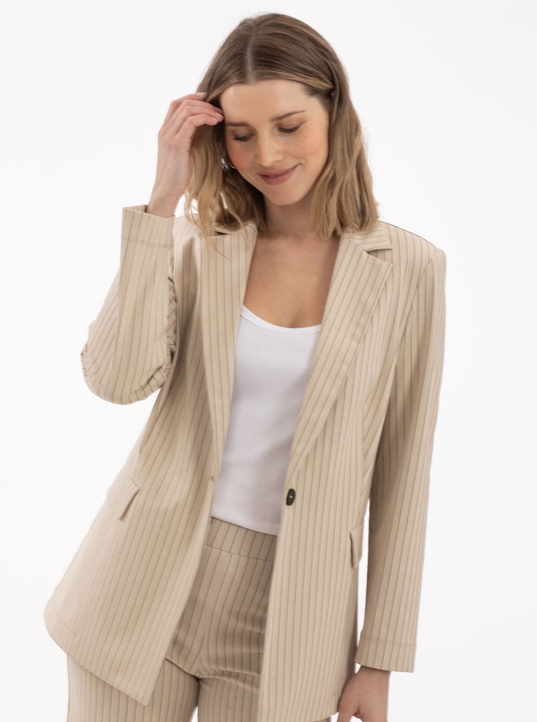 Blazer Crudo Rayas 3