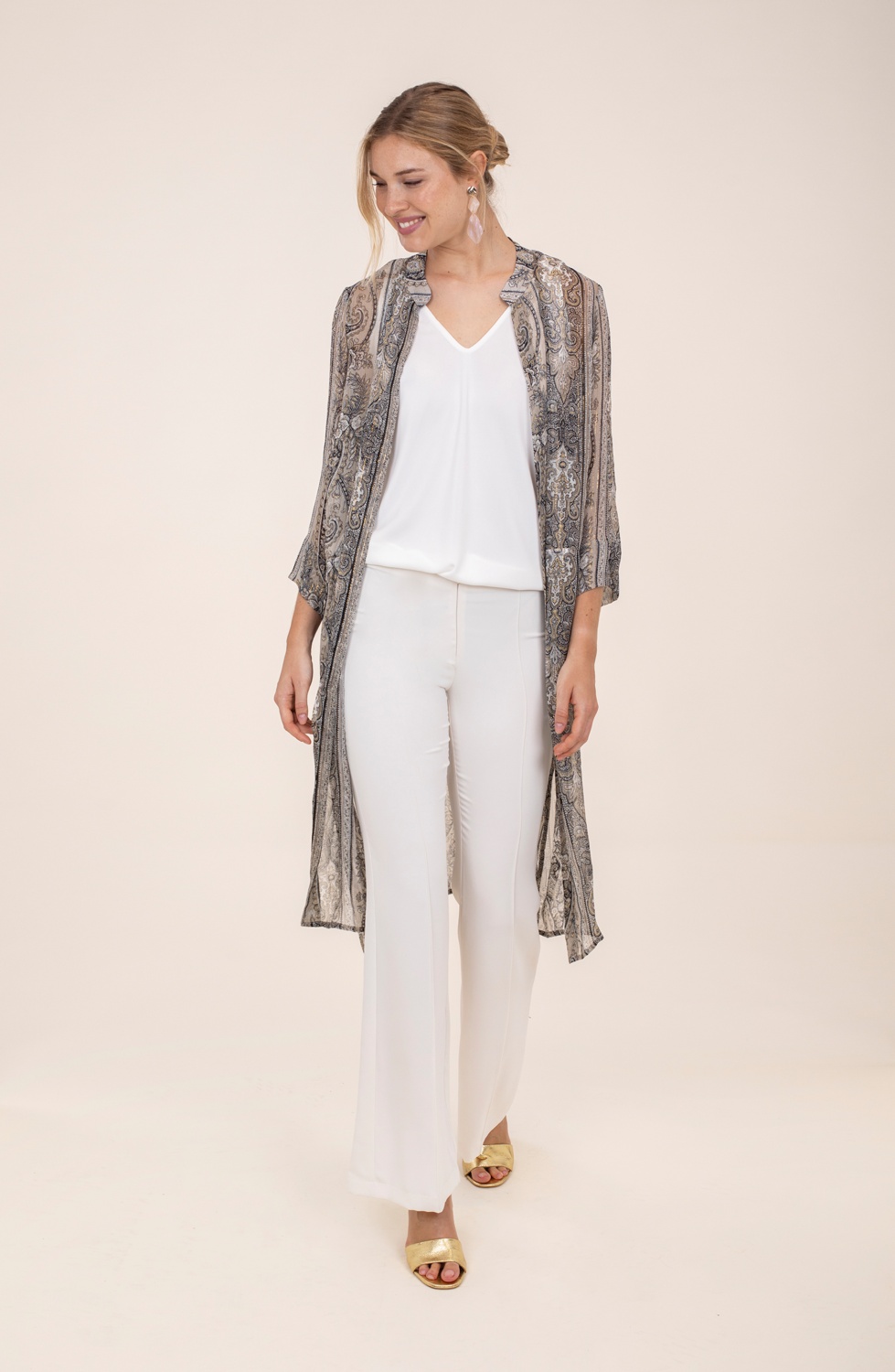 Chaqueta larga paisley