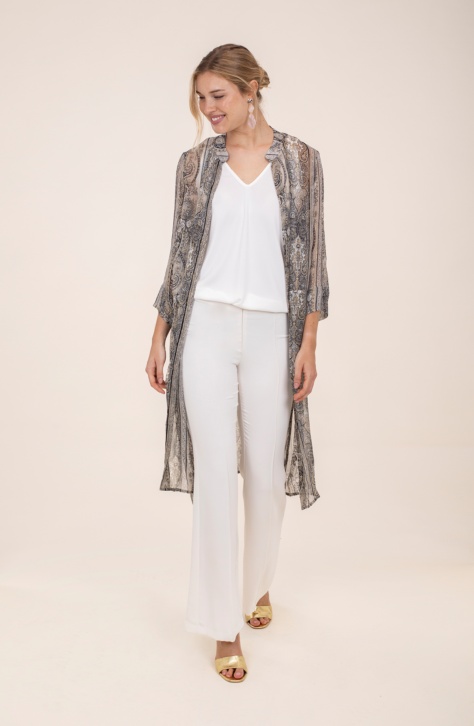 Chaqueta larga paisley