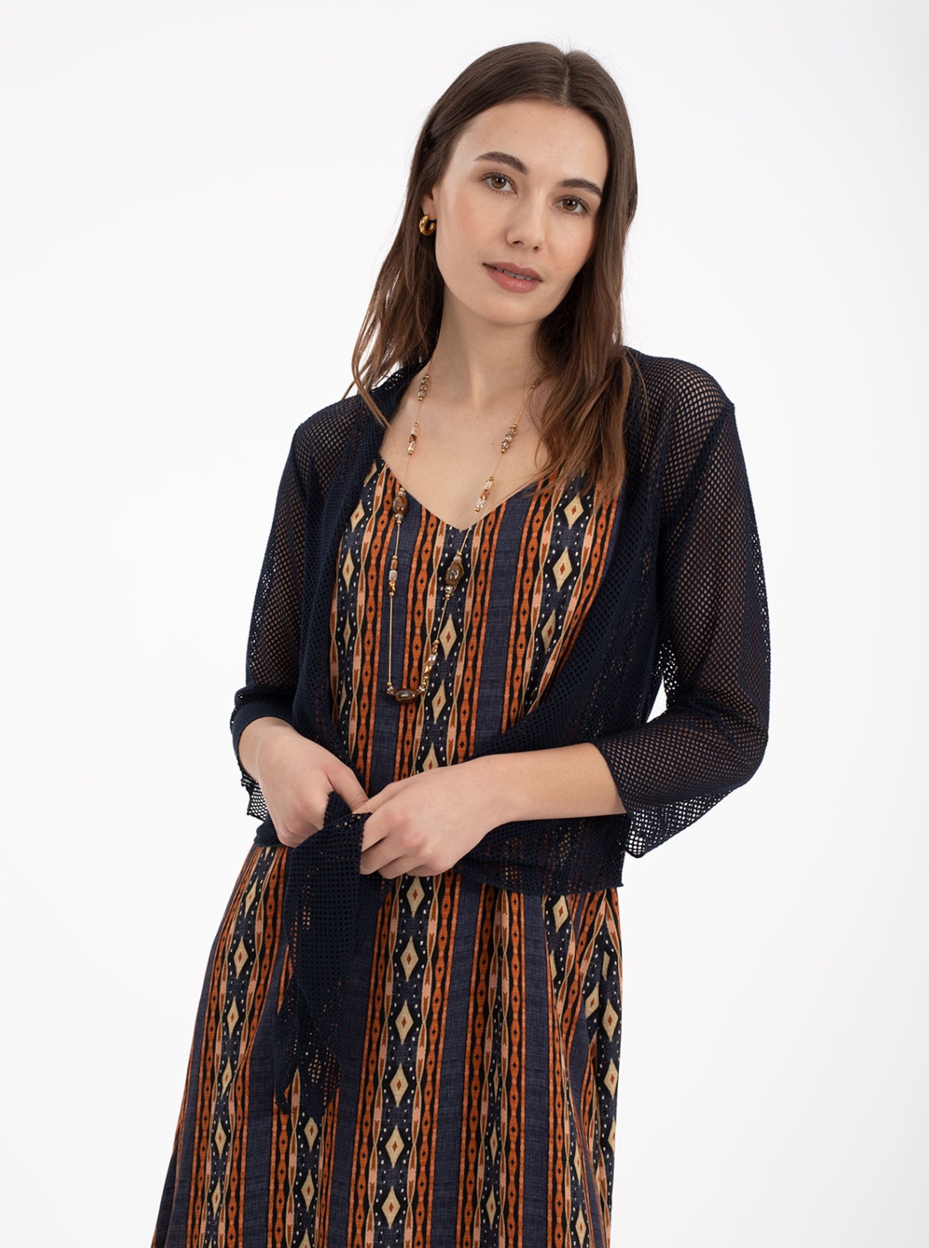 Blue Knitted Shawl 1