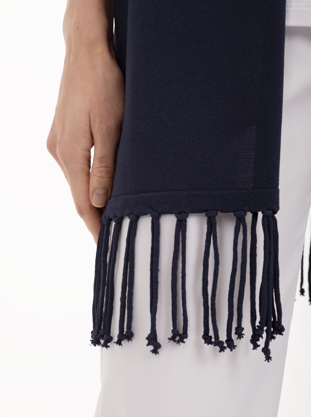 Chaqueta Punto Azul Flecos 4