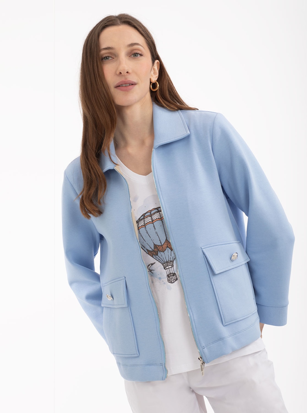Chaqueta Punto Azul Cielo 5
