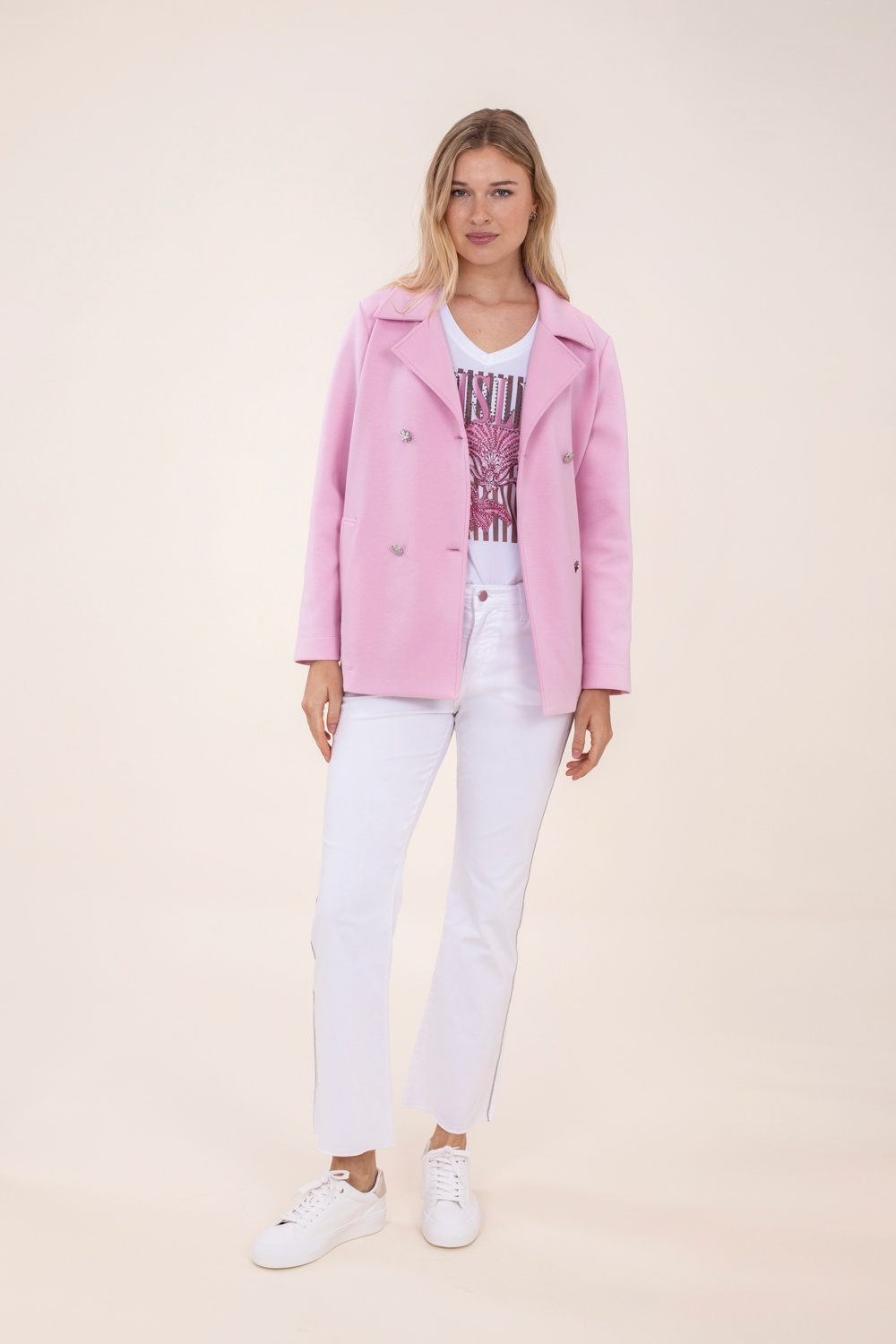 Chaqueta Punto Rosa 1