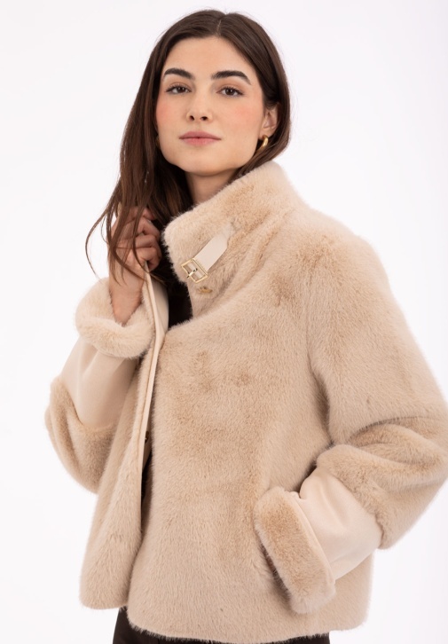Beige Short-Haired Jacket 1