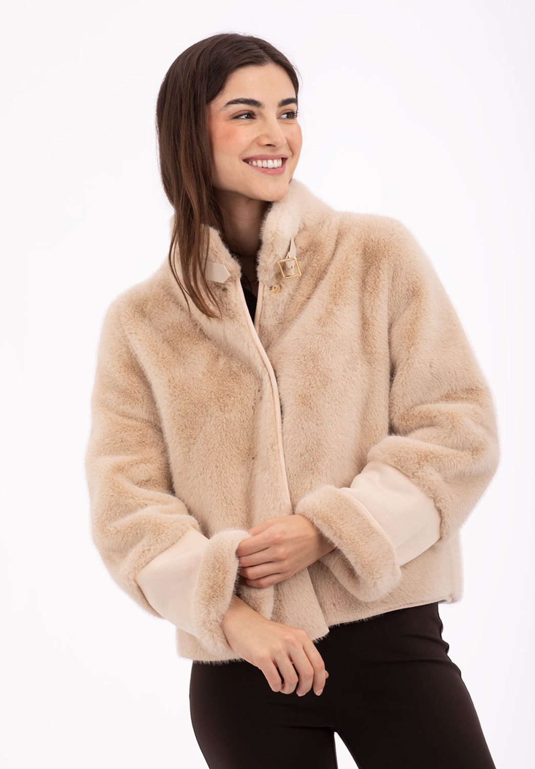 Beige Short-Haired Jacket 2