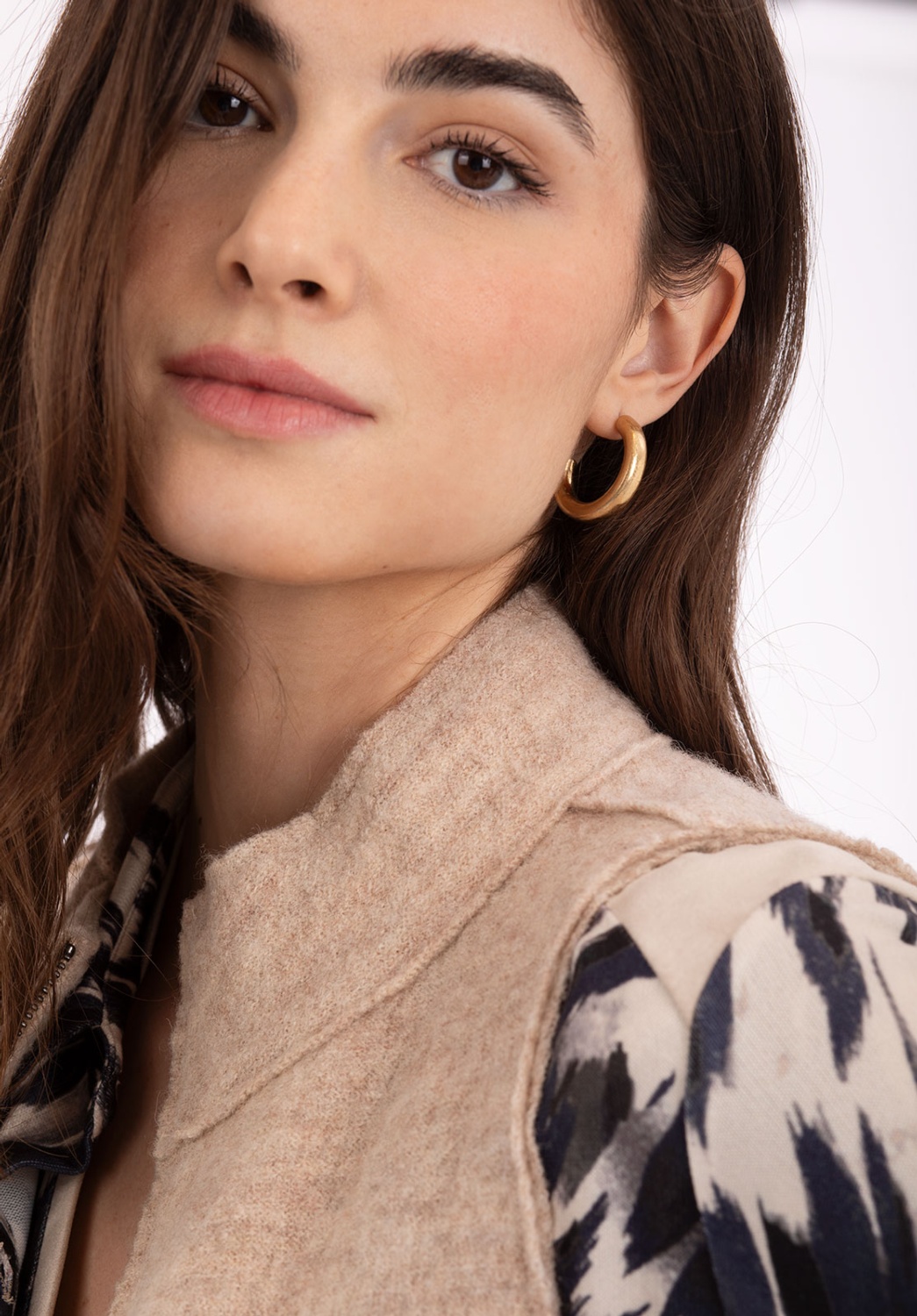 Stone-colored textured vest