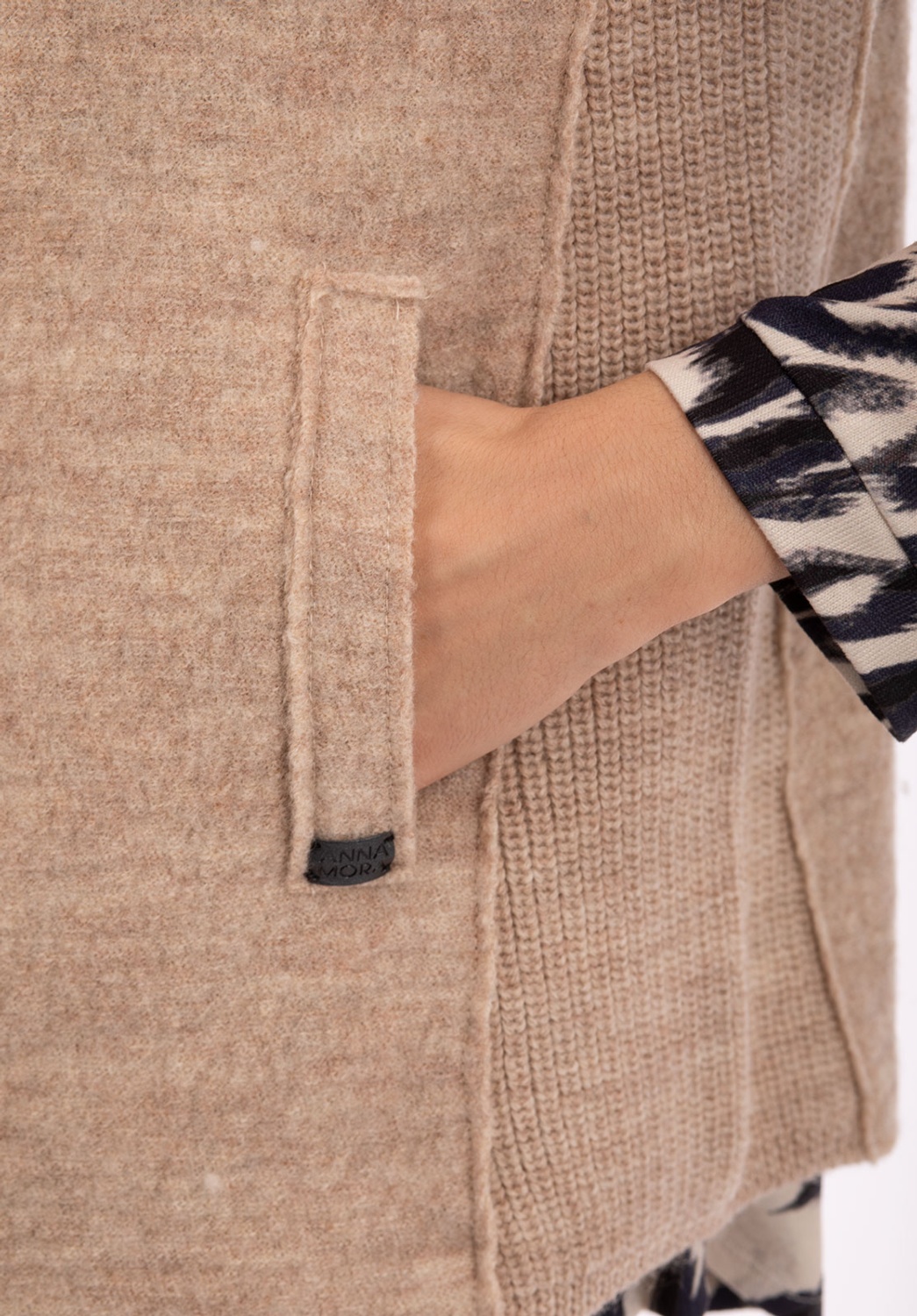 Stone-colored textured vest