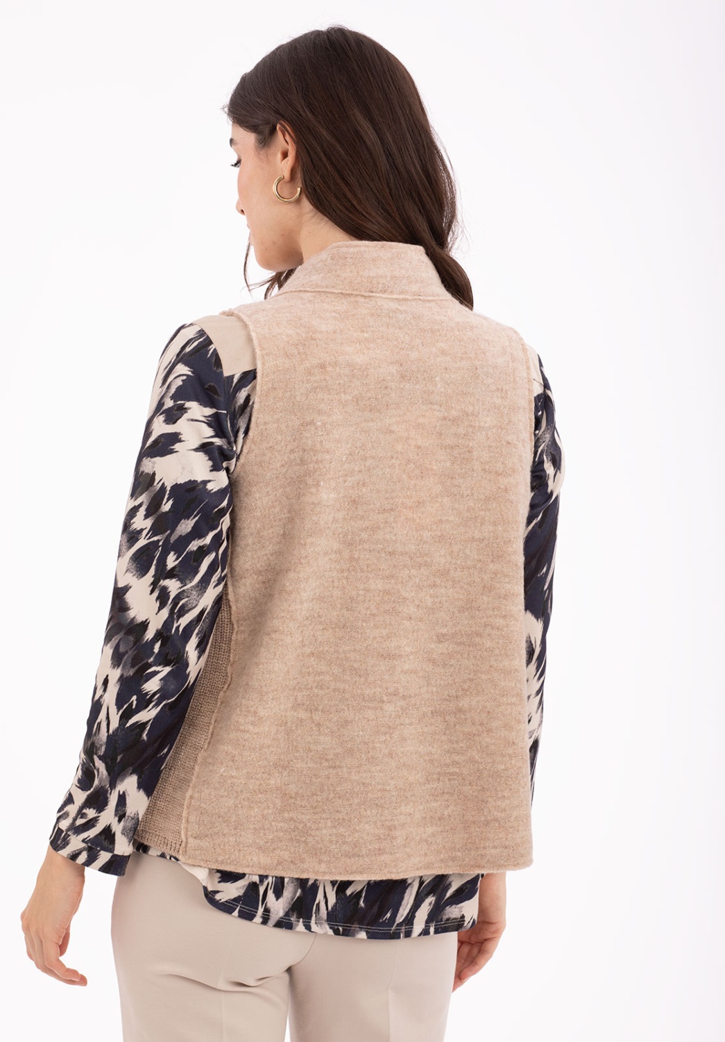 Stone-colored textured vest
