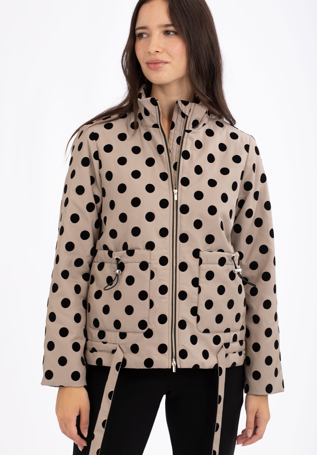 Beige Polka-Dot Parka 2