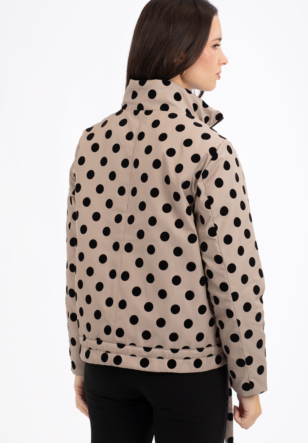 Beige Polka-Dot Parka 1