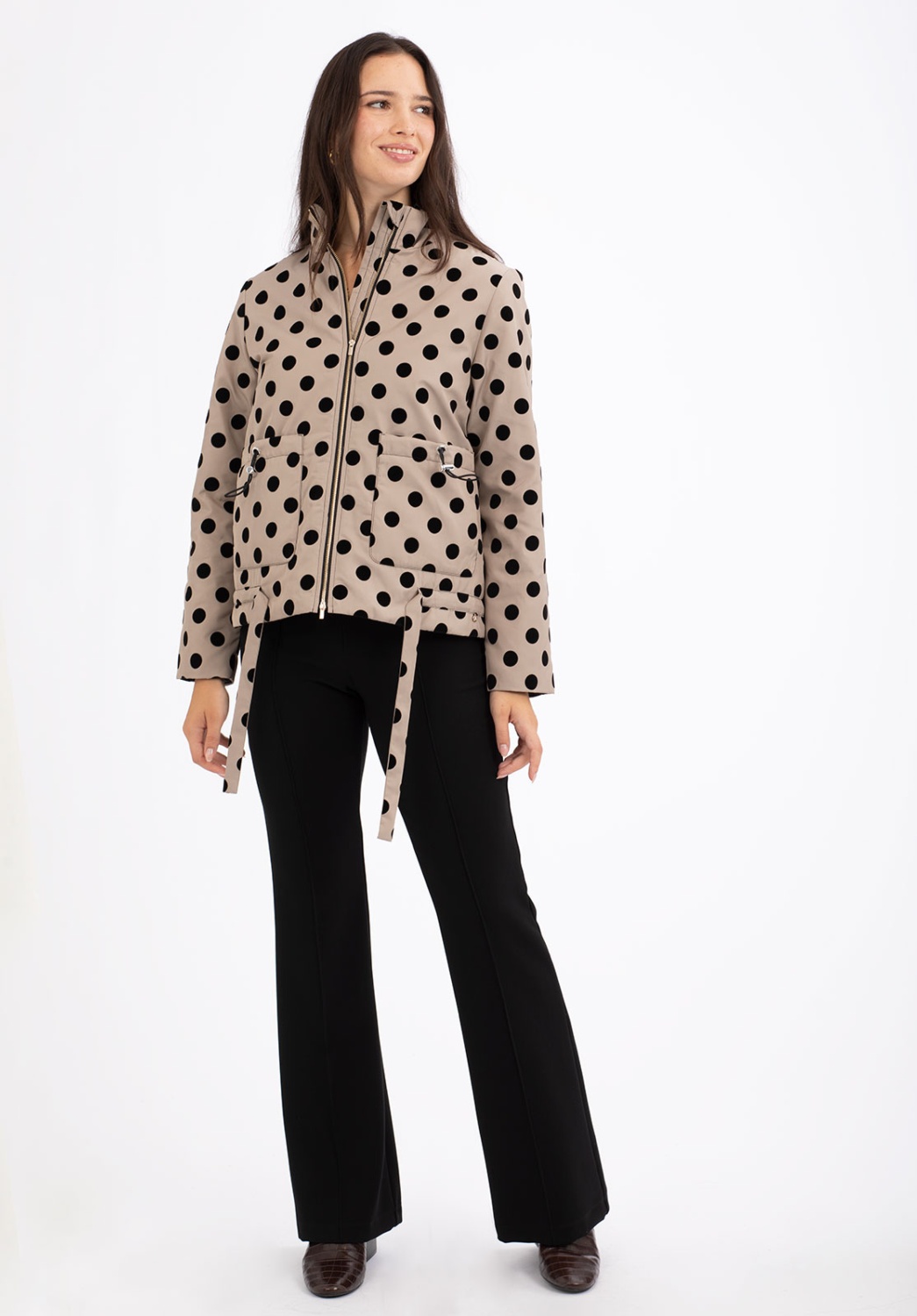 Beige Polka-Dot Parka 3