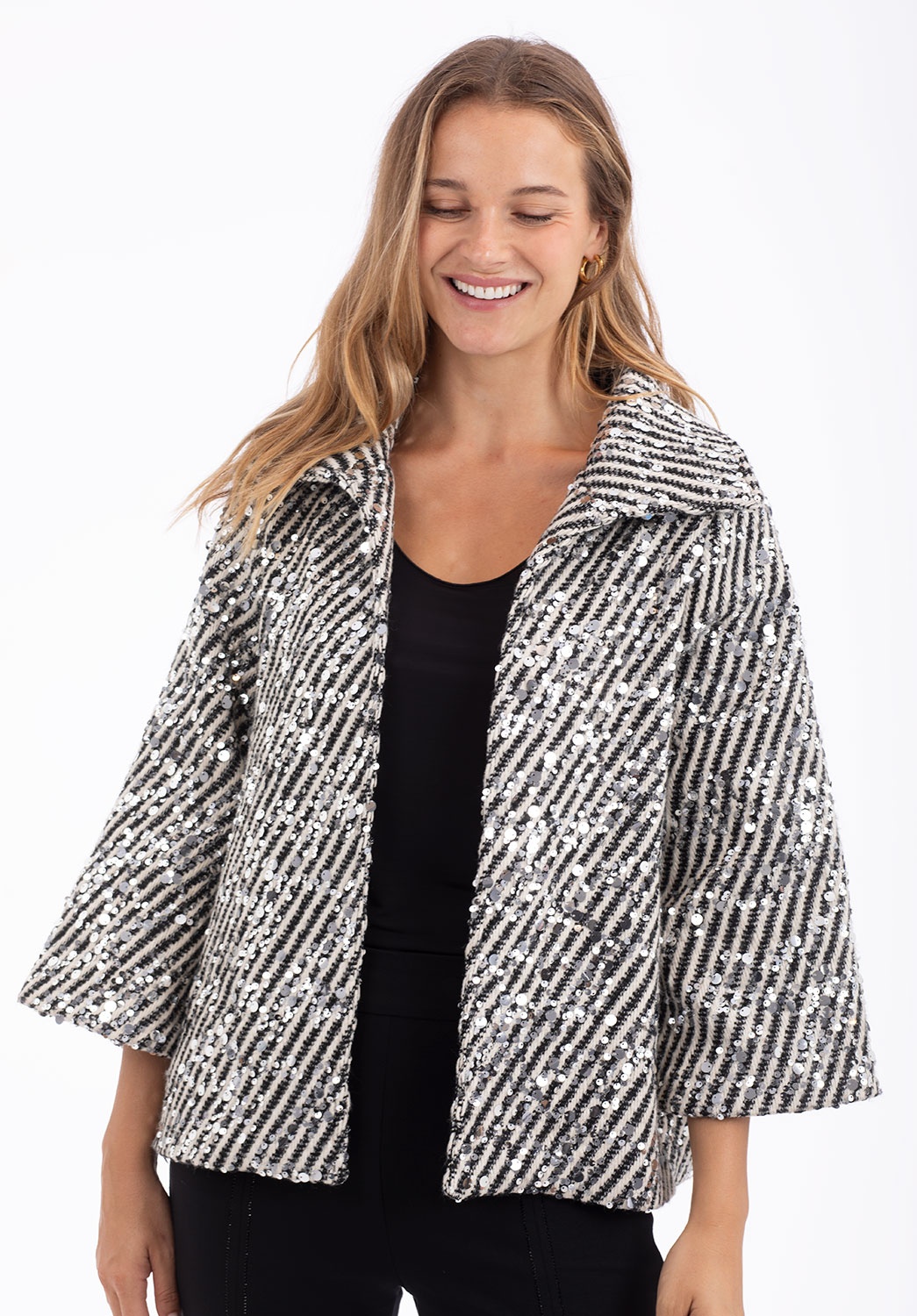 Chaqueta de Lentejuelas Plateadas 2
