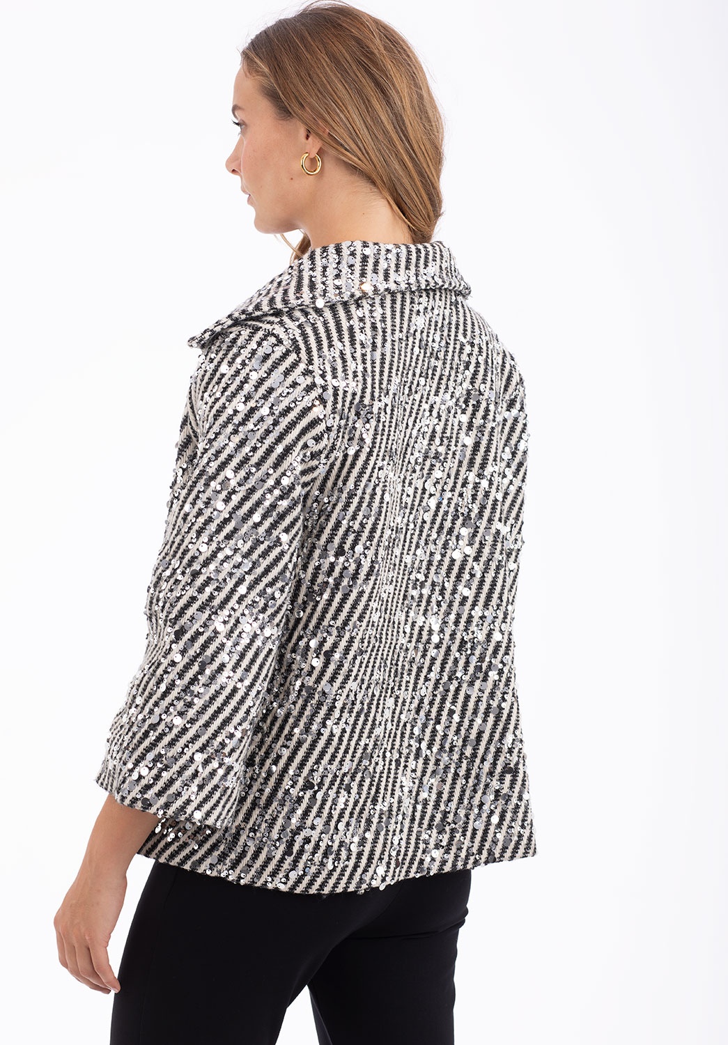 Chaqueta de Lentejuelas Plateadas 1