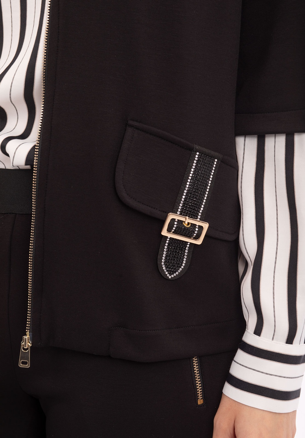 Twin-set Negro con Rayas Blancas 4