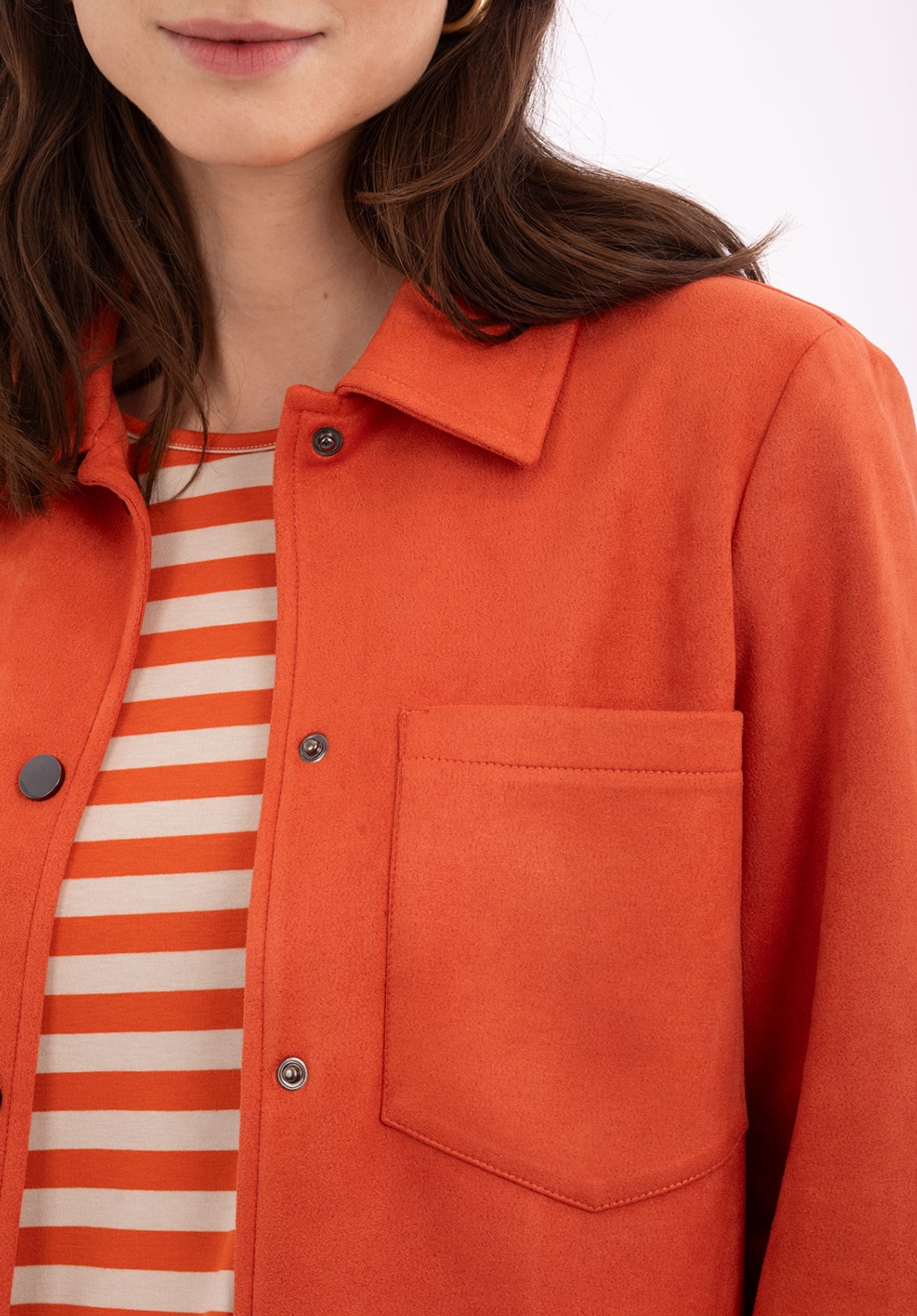 Chaqueta Efecto Antelina Naranja 1