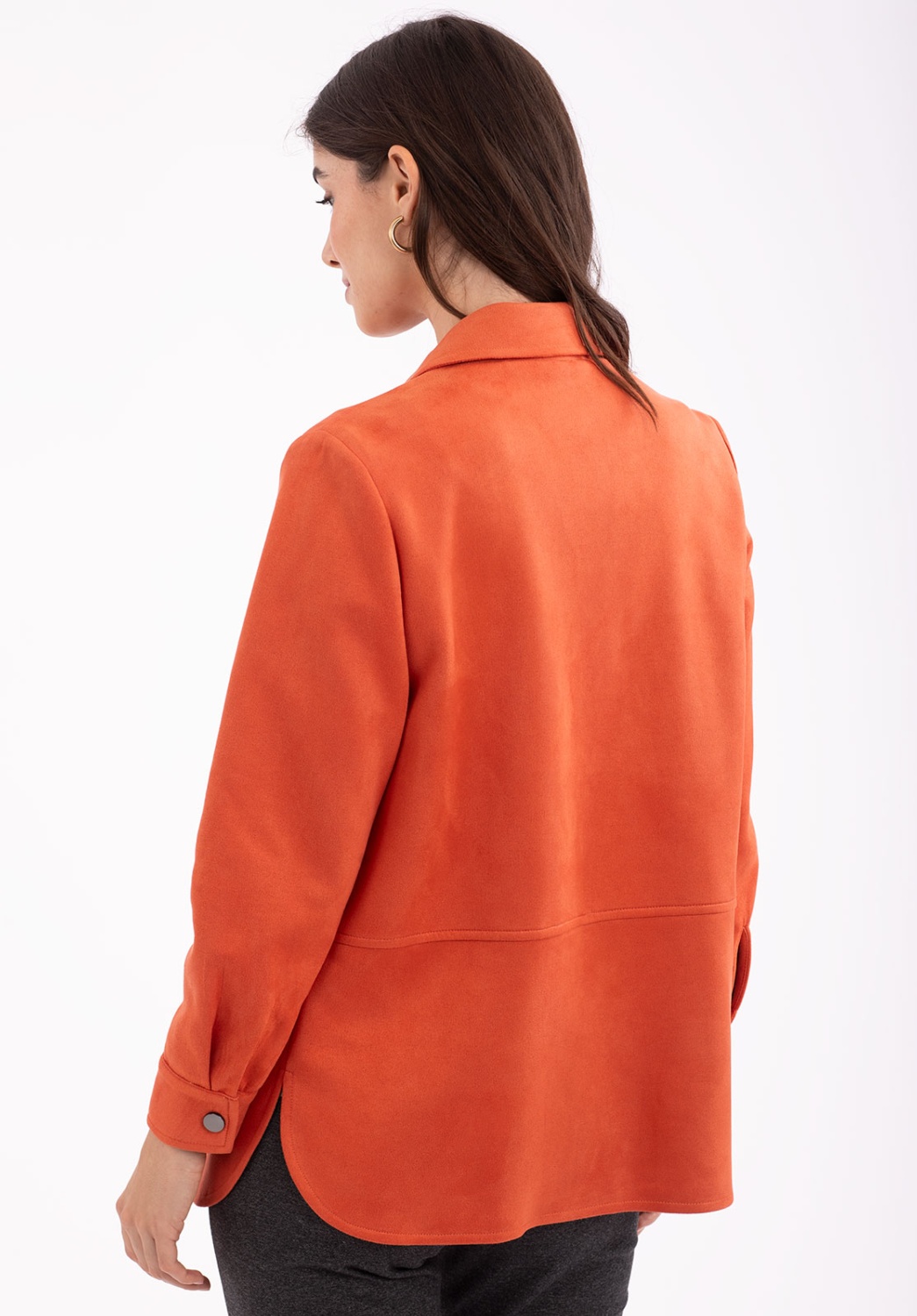 Chaqueta Efecto Antelina Naranja 2