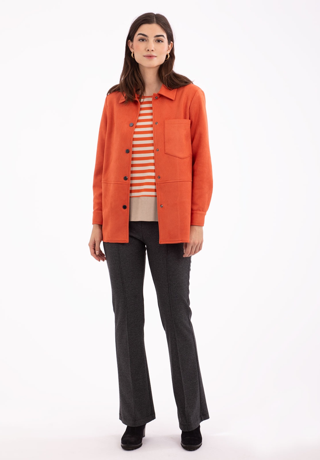 Chaqueta Efecto Antelina Naranja 4