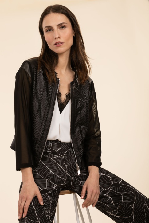 Eco-leather And Tulle Jacket