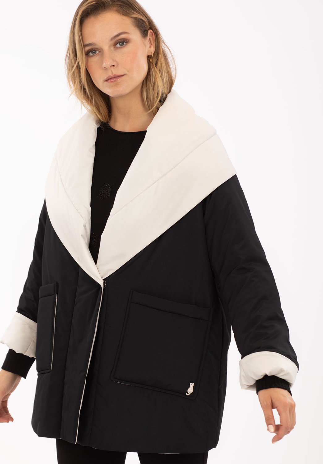 Two-tone Parka with Lapels