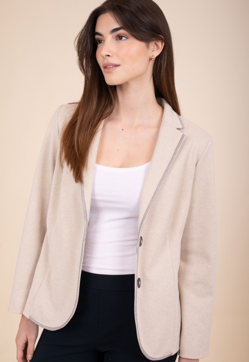 Blazer brut à mini chevrons