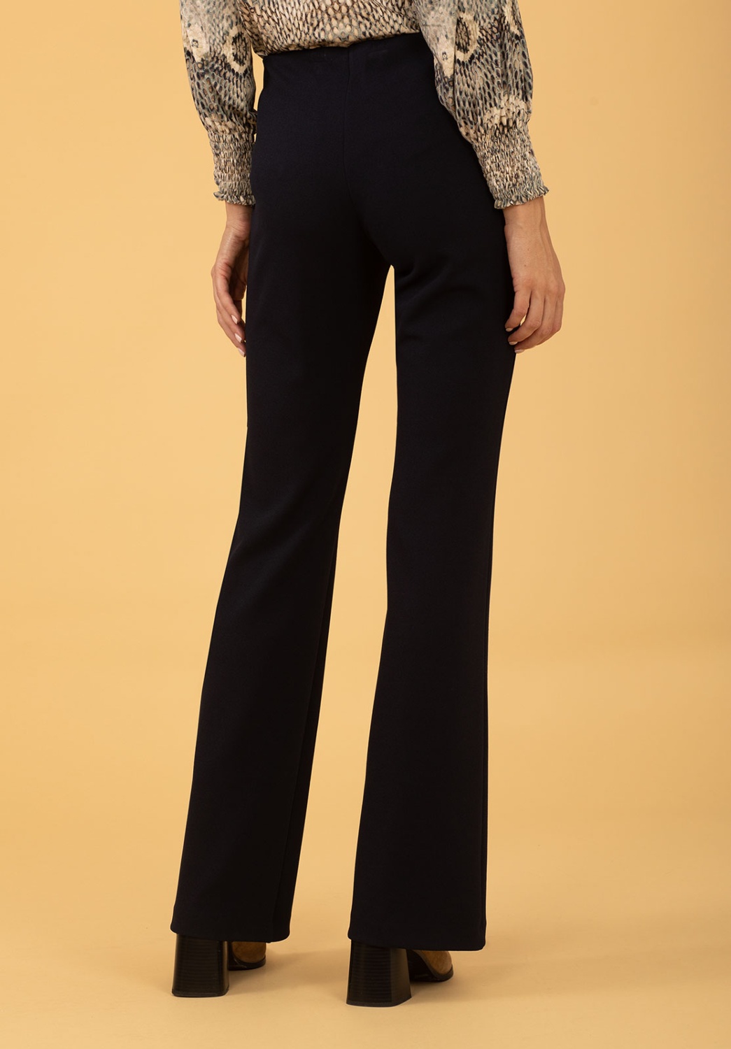 Navy Flared Trousers 3