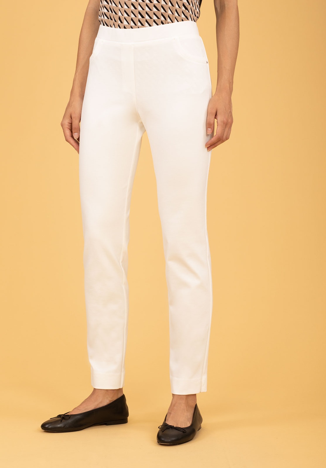 Pantalon blanc en point de Milan