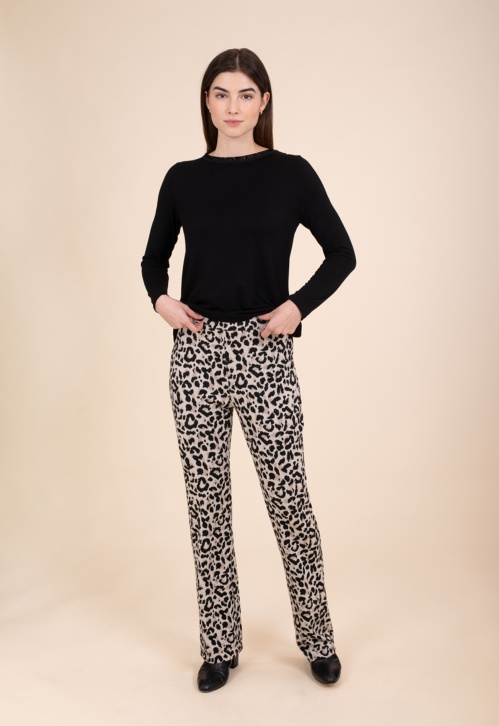 Animal Print Knitted Trousers