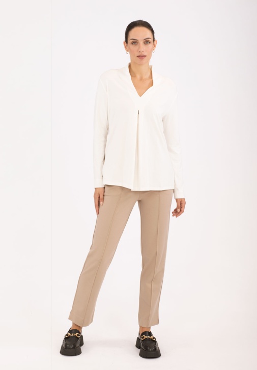 Beige Central Seam Trousers